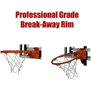 RAMGOAL Adjustable Indoor Mini Basketball Hoop and Ball, Wall-Mounted, Durable Breakaway Rim