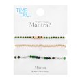 thumbnail image 2 of Time and Tru Goldtone Beaded Stretch Bracelets, Mama Mantra, 3 Pieces, Female, Green, 2 of 4