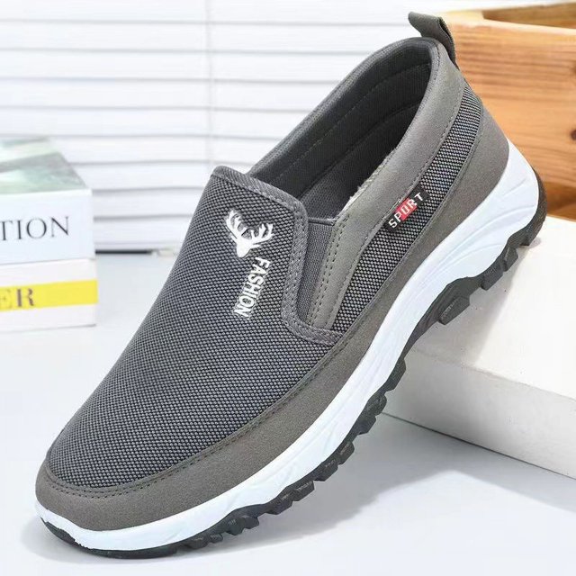 Zapatos de tela viejos, antideslizantes, cómodos, para personas mayores, zapatos de montañismo para hombres, para papá, zapatos de tela deportivos casuales para personas de mediana edad y mayores