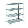 thumbnail image 2 of Nexel 4 Shelf Poly-Green Wire Shelving Unit Starter 48""W x 24""D x 63""H, 2 of 4