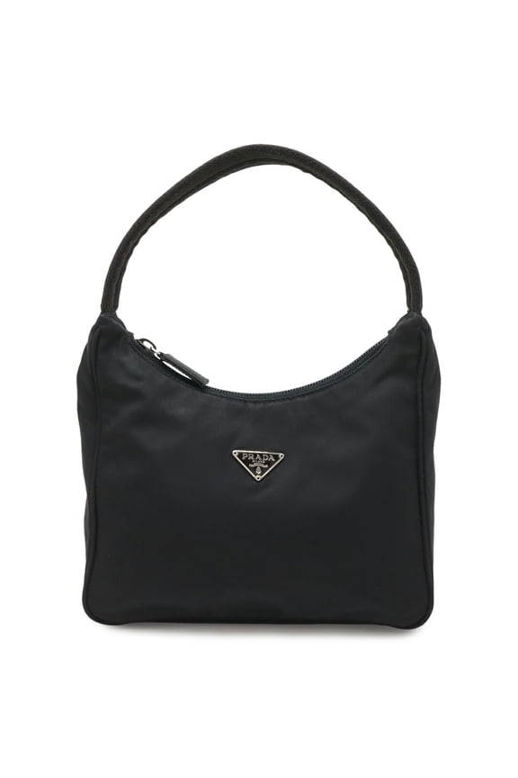 Pre-Owned PRADA Triangle Handbag Pouch - Nylon Bag Black (NERO) MV519