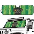 thumbnail image 2 of FUIALDOLG Saint Patrick Pug Car Windshield Sun Shade, Universal Car Sunshade for ORV Front Windshield, Blocks Heat and Sun Foldable 52.95x16.14 Inch, 2 of 7