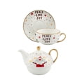 thumbnail image 2 of Tetera con taza de té y platillo Taza de café de cerámica Regalo Taza de jugo Única Blanco, 2 of 9