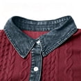 thumbnail image 5 of thefmos Women Plus Size Fall Winter Long Sleeve Knitted Button Down Tops Collared Casual Pullover Sweater Blouses Solid Basic Cardigan for Office Vacation, Wine M, 5 of 6