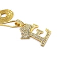 thumbnail image 4 of Stone Stud Allover Tilted Crown Initial C Pendant w/ 3mm 24" Cuban Chain Necklace, Gold-Tone, 4 of 4