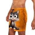 thumbnail image 6 of Hfnxid Mens Beach Shorts Quick Dry Elastic Waist Swim Trunks Printed Drawstring Bathing Suit Summer Lightweight Vacation Shorts with Pockets Orange XXXXXL, 6 of 7