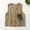 Khaki, variant on Uaswgudfs ​Women's Retro Utility Sleeveless Vest - V-Neck Button-Up Multi-Pocket Patchwork Design Casual Layering Cotton Linen Vest