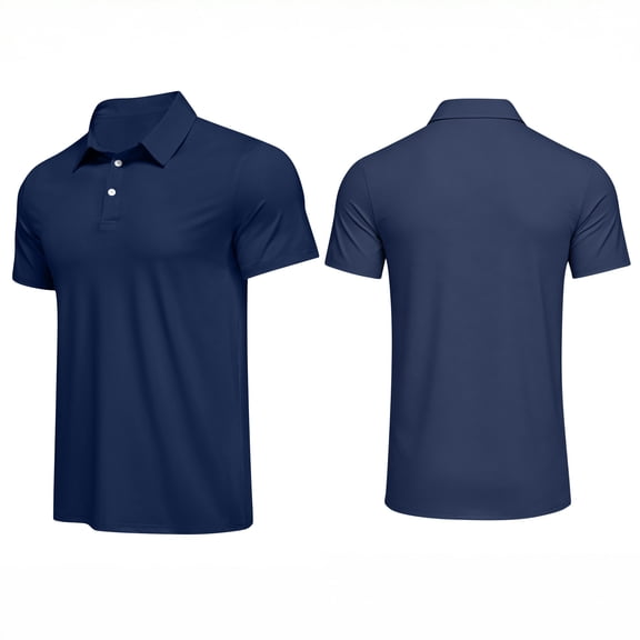 Short Sleeve Polo Shirts for Men Button Down Collar Shirts Work Fashion Casual Classic Polo Tee Solid Color Short Sleeve Golf Shirts,Brown L