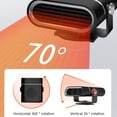 thumbnail image 3 of pitrice Automotive Electric Heater Winter Low Noise 360 Degree Dashboard 150W Wide Angle Heating Fan Defroster Defogger Demister 24V, 3 of 9