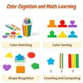thumbnail image 3 of HYPERLIVING Toys for 1 2 3 years old, Toddlers Wooden Shape and Colour Sorting, Sensory Toy, Kids Travel Game for Airplane Car Journey, Fine Motor Skills, Cause and Effect Activities, 3 of 8