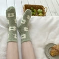 thumbnail image 6 of MSJUHEG Fuzzy Socks,Slipper Socks,Fluffy Socks,Bearpaw Socks,Cloud Socks,Thermal Socks for Coral Socks Floral Socks Green One Size, 6 of 8