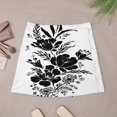 thumbnail image 4 of Black Floral Silhouette Design Art Women's High Waist Skirt Stretchy Casual Mini Skirt, 4 of 8