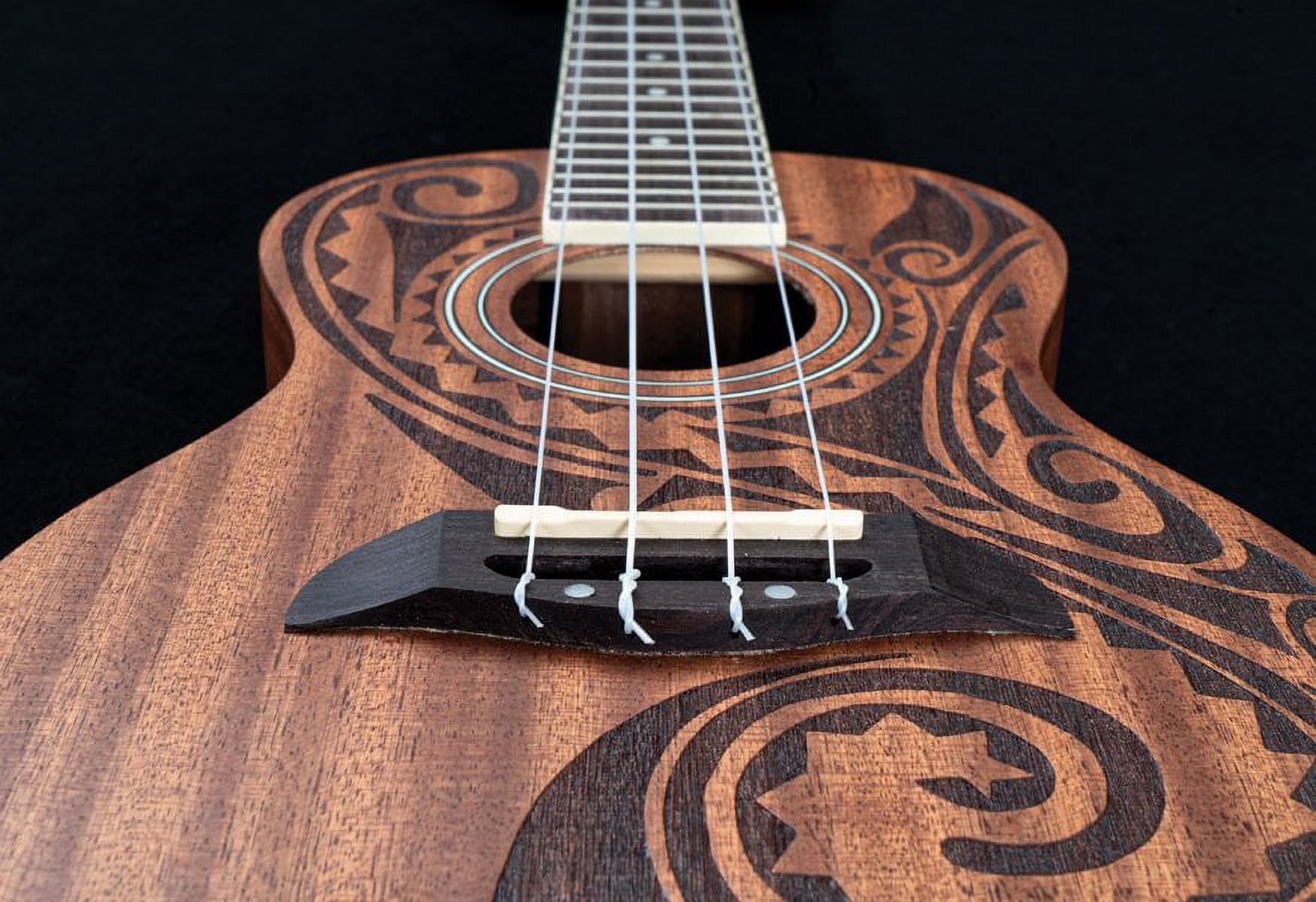 Oscar Schmidt  Baritone Mahogany Ukulele, Satin Finish & Hawaiian Tattoo