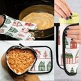 thumbnail image 5 of Yayeee Oven Mitts and Pot Holder Set of 2 Heat Resistant Kitchen Gloves Baking Hot Pad, White Christmas House, 5 of 5