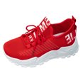 thumbnail image 6 of Knit Mesh Sneakers for Women Casual Thick Sole Cushioning Running Shoes Breathable Lace up Tennis Shoes Slip on Loafers Red Size 6.5, 6 of 6
