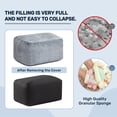 thumbnail image 5 of 15"(H) Bean Bag Ottoman Pouf, 6.6LB Memory Foam Filled Footstool for Sofa, Accent Stuffed Footrest Stool with Washable Cover, Single Footrest Stool for Living Room, Bedroom, Black&grey, 5 of 9
