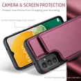 thumbnail image 2 of Mantto Case for Samsung Galaxy A13 5G with Card Holder, Retro PU Leather RFID Blocking Credit Card Slots Double Magnetic Clasp Flip Kickstand Shockproof Phone Cover for Samsung Galaxy A13 5G,Winered, 2 of 9