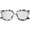 Black White Silver / Silver Mirror, variant on Marble Printed Horn Rimmed Sunglasses Metal Nose Bridge Colored Mirror Square Flat Lens 49mm (Black White Black / Blue )