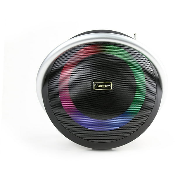 Bocina Bluetooth Solar Portátil Con Luz Led Negro