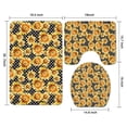 thumbnail image 3 of Black Polka Dot Sunflower Pattern Bathroom Rugs Sets 3 Piece,Toilet Cover Set,Absorbent Non Slip Bathroom Mats Sets with U-Shaped Contour Rug Toilet Rug Set, 3 of 5