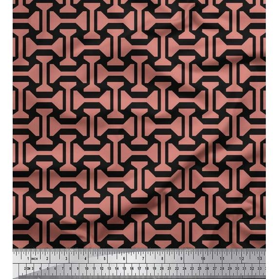 Soimoi Cotton Duck Fabric Geometric Abstract Fabric Prints by Yard 56 Inch Wide