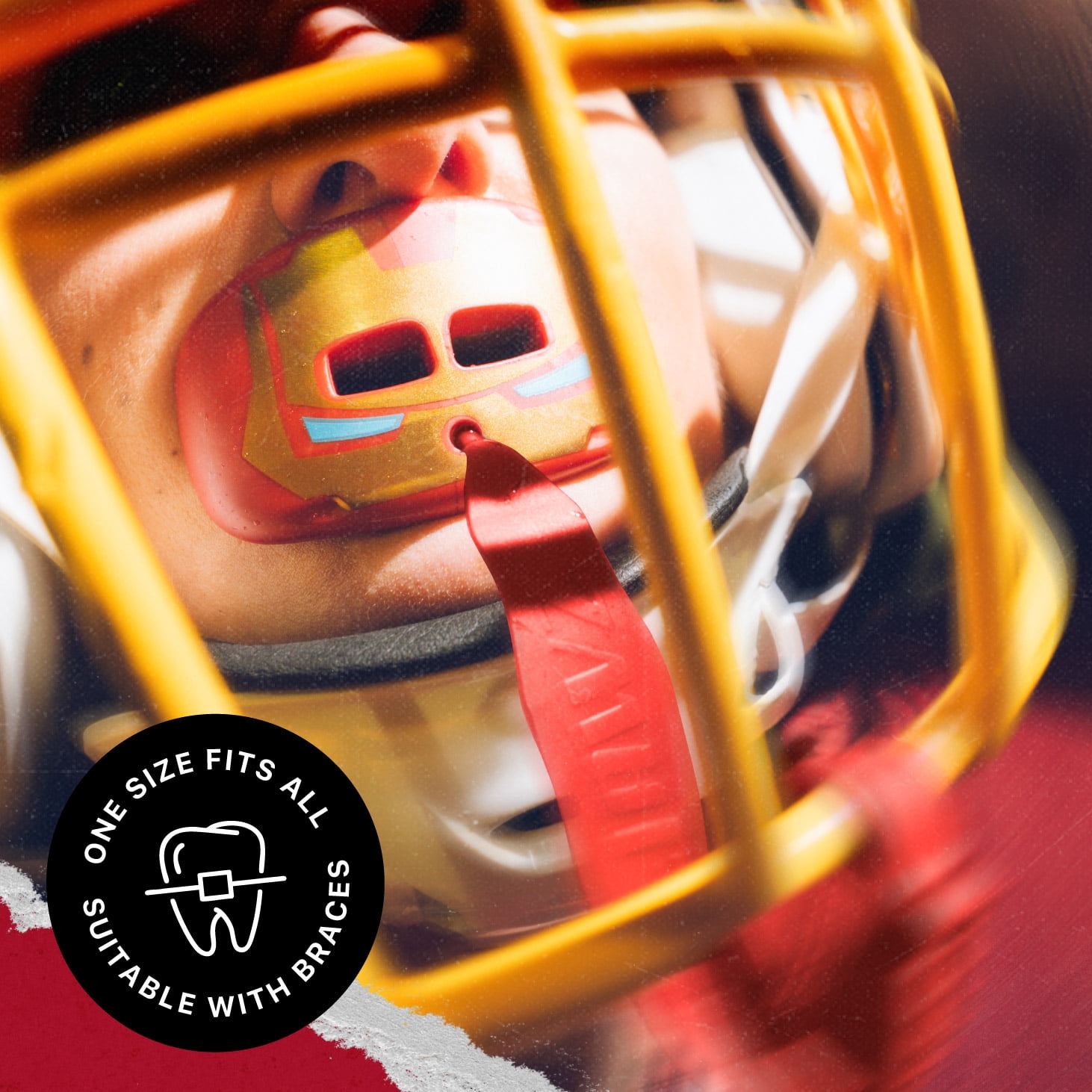 Iron Man Lip Guard, Football Mouth Guard with Detachable Strap