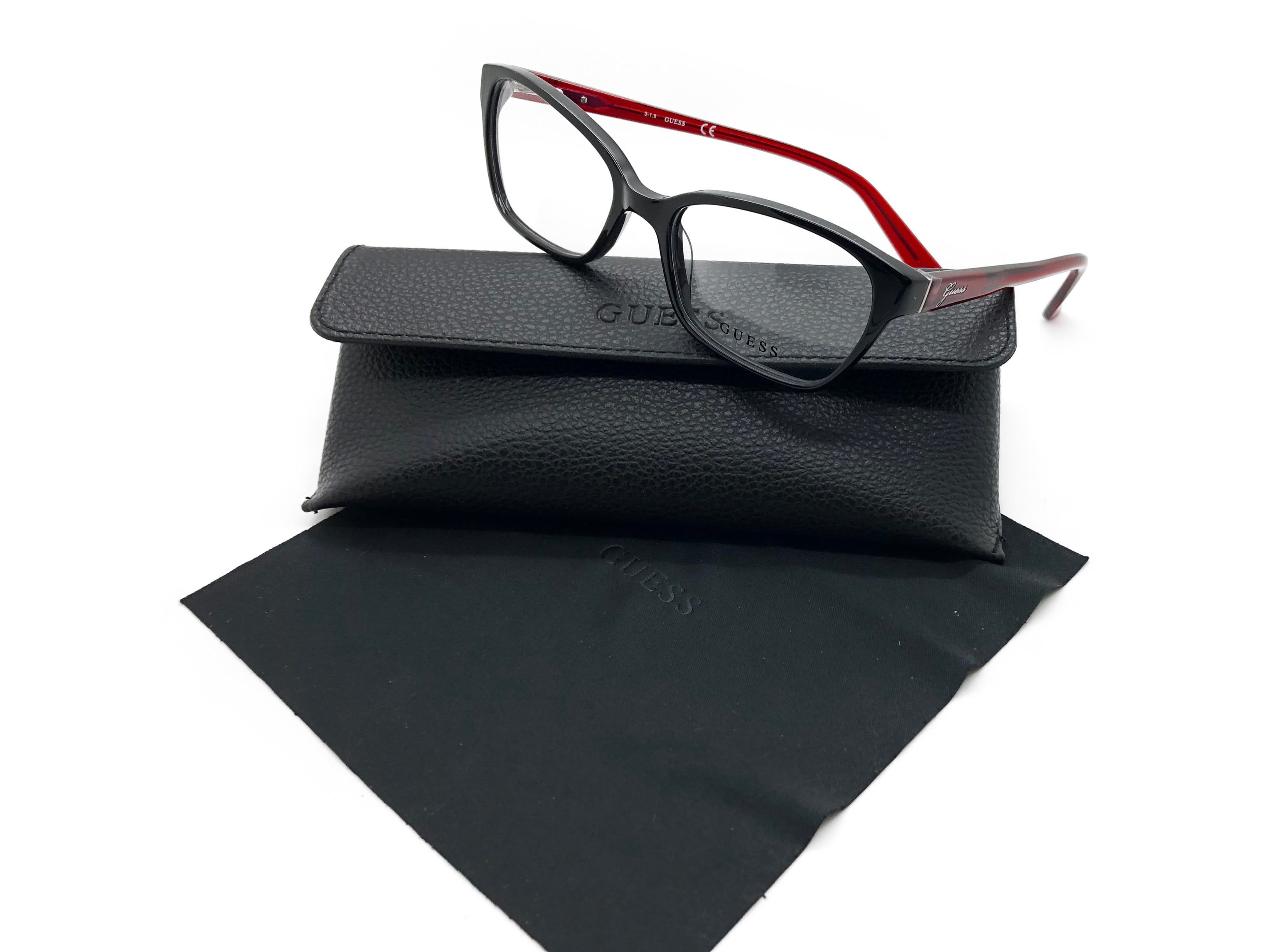 guess red eyeglass frames