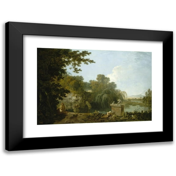 Richard Wilson 14x11 Black Modern Framed Museum Art Print Titled - Solitude (C. 1762-1770)