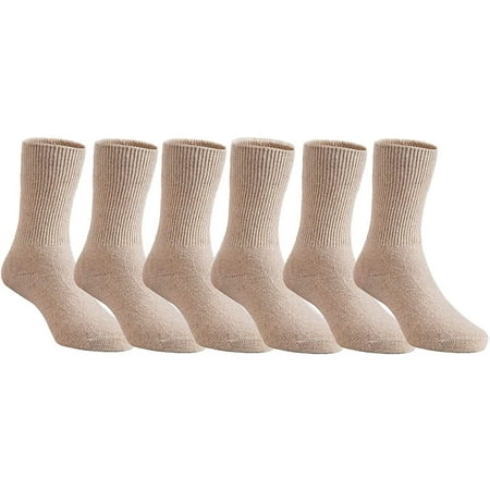 

Meso Children s 6 Pairs All-Season Cozy Stretchy & Substantial Multi-Colored Wool Blend Crew Socks CGF Plain Size 0Y-1Y (Beige)