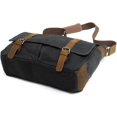 thumbnail image 2 of Vintage Genuine Leather Waxed Canvas Briefcase Large Satchel Shoulder Bag Rugged Computer 15.6" Laptop Bag, 2 of 7