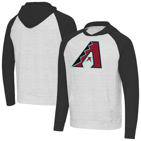 Men's Antigua Black/Heather Gray Arizona Diamondbacks Urgent Pullover Hoodie