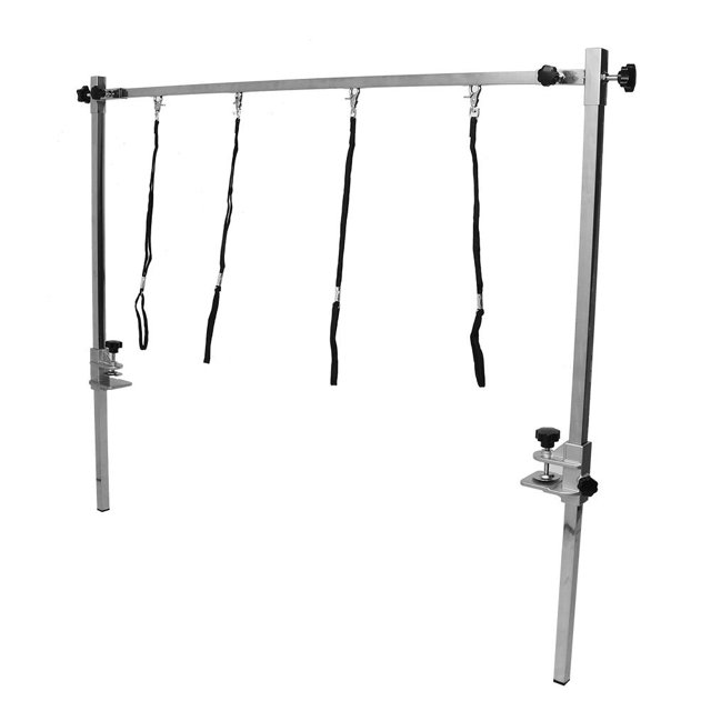 Herwey Table de Toilettage pour Animaux en Acier Inoxydable, Bureau de Beauté, Support à Pince Réglable en Hauteur pour Chien Chat