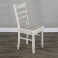 thumbnail image 2 of Sunny Designs 37" Bayside Coastal Wood Ladderback Chair Marble White (Set of 2), 2 of 8