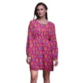 thumbnail image 1 of Bimba Chemise Midi Droite à Boutons à Rayures Florales Rose Primula pour Femme, Été, Tunique Décontractée - Grand, 1 of 7