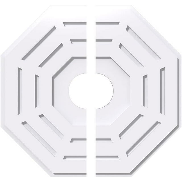Ekena Millwork CMP24WN2-05000 24 in. OD x 5 in. ID Square Westin Architectural Grade PVC Contemporary Ceiling Medallion - 2 Piece