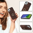 thumbnail image 2 of Feishell Fit for Apple iPhone 14 Plus Case with 360° Rotatable Ring Holder,Shockproof Drop Resistant Premium Plain PU Leather Soft TPU Card Slots Kickstand Back Protective Phone Case,Coffee, 2 of 10