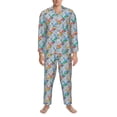 thumbnail image 3 of KLL cartoon Elephant Sleepwear Mens Flannel Pajamas,Long Cotton Pj Set-X-Large, 3 of 7