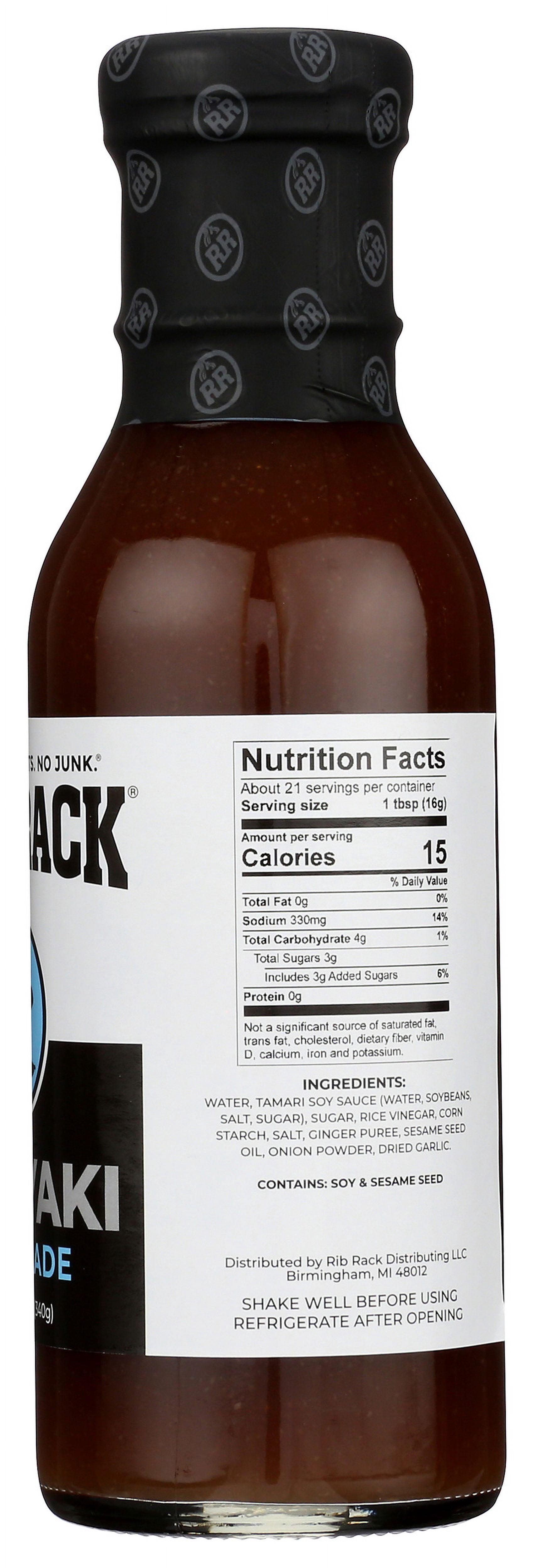 (Pack of 6), Rib Back Teriyaki Marinade, 12 oz