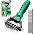 thumbnail image 1 of GHSDFBB Dematting Comb for Dog and Cat, Pet Grooming Rake and Brushes for Small, Medium Large Dogs Double Sided Deshedding Tool Removes Knots & Tangled Hair (Green, Medium to Small), 1 of 7