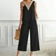 thumbnail image 1 of Puntoco 2 piezas de moda para mujer con cuello en V, top sin mangas sólido + pantalones de bolsillo sueltos, traje de liquidación Puntoco Puntoco-1327, 1 of 6