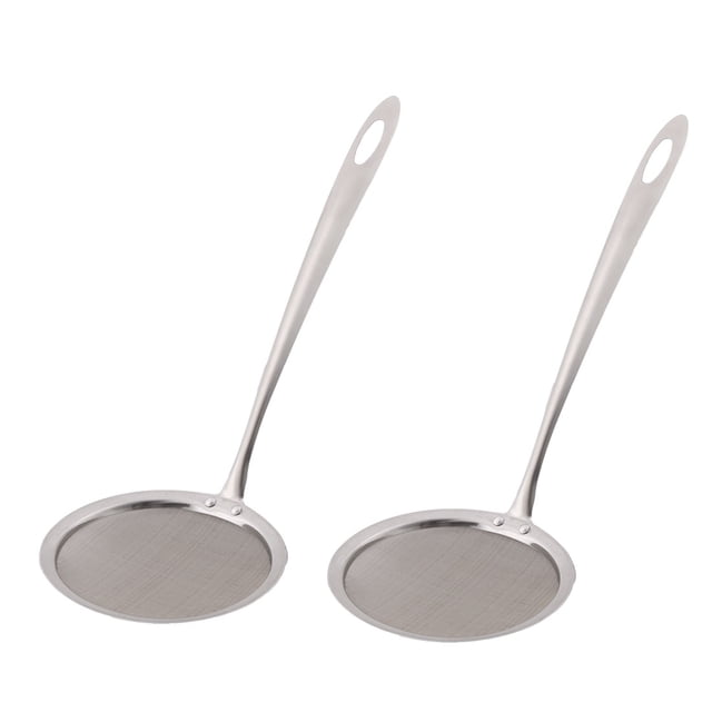 Colador de malla Unique Bargains para Cocina de metal tono plata 2Pcs