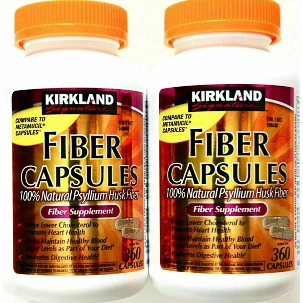Kirkland Signature Fiber Capsules 100 Natural Psyllium Husk Fiber