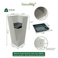 thumbnail image 3 of GreenShip 27 inch Tall Planters for Outdoor Plants, Large WhiteStone Flower Pots with Drainage & Inner Shelf, Modern Decorative Garden Pots for Porch, Patio, Front Door, 3 of 8