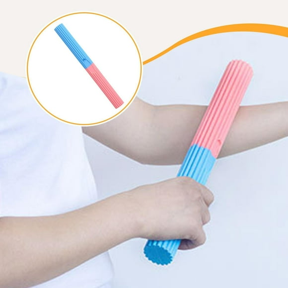 Barra de mano flexible antideslizante para fortalecer el codo y antebrazos, ideal para ejercicios en casa. Rosa Azul