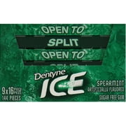 3 Pack - Dentyne Ice Sugar-Free Gum, Spearmint 16 Pieces 9 ea