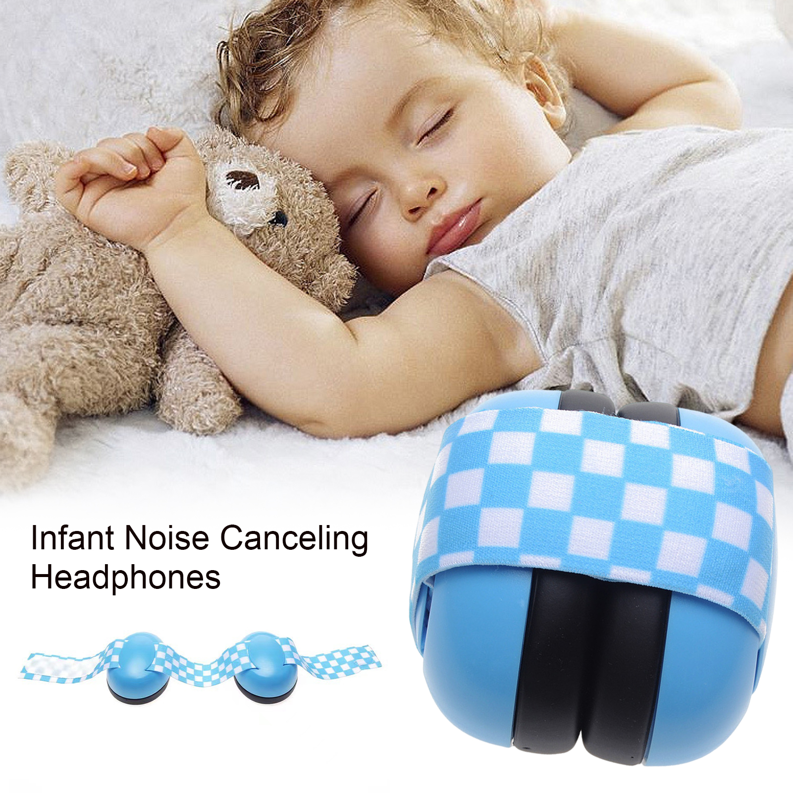 Pnellth Baby Headphones Adjustable Noise Cancelling Comfortable to Wear Infant Ear Protection Earmuffs for Babies 0-36 Months
