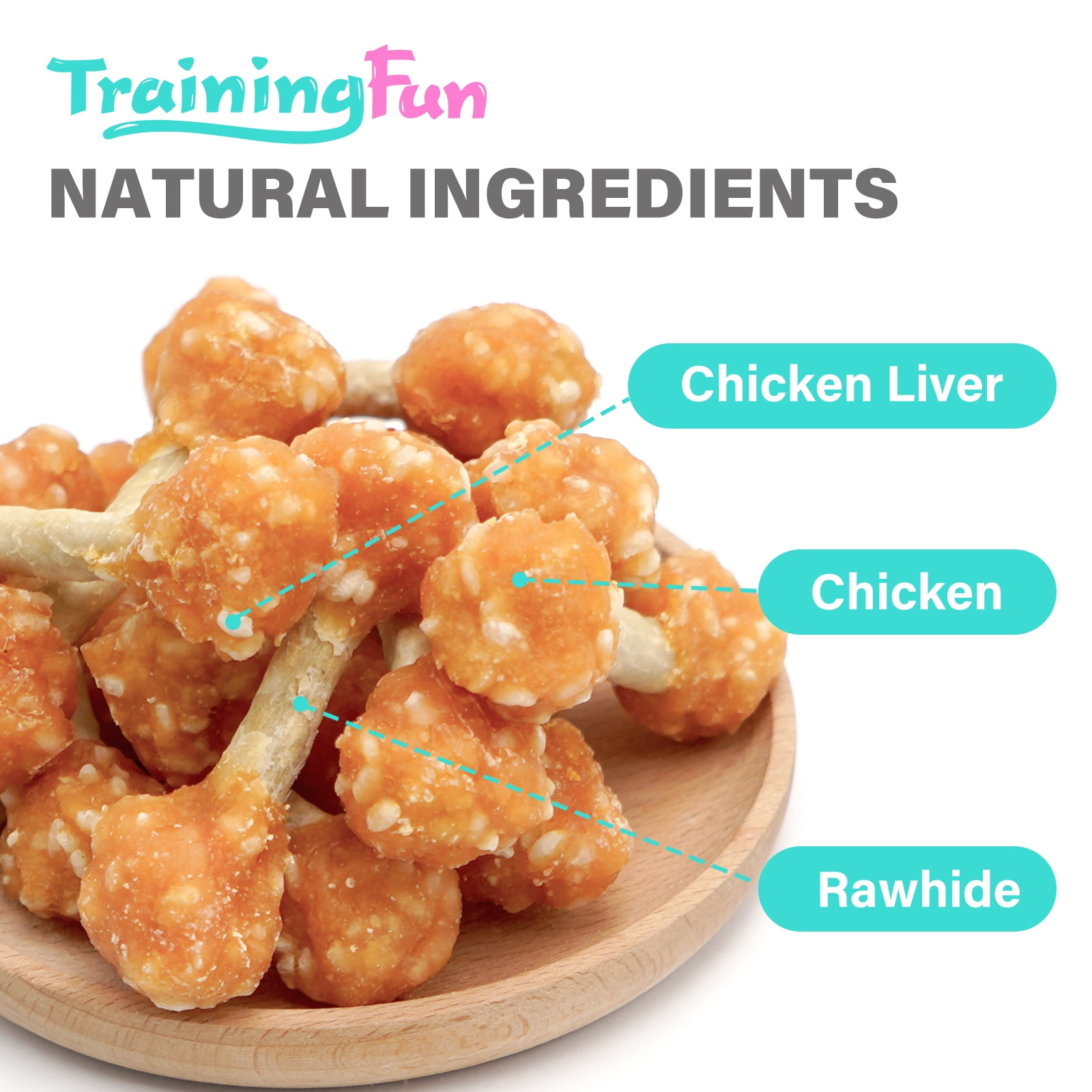 Trainingfun Edible Chicken Dumbbells with Rice for Small Dogs