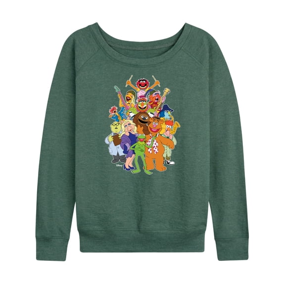 Muppets - Women's Lightweight French Terry Wide Neck Long Sleeve Graphic Shirt