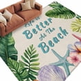thumbnail image 2 of Summer Washable Living Room Rugs 5'x8', Life Is Better At The Beach Linen Texture Low Pile Throw Large Area Rug Non-Slip Sturdy Edge Binding Carpet for Living Room Kitchen Office, 2 of 9