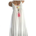 thumbnail image 2 of Aoochasliy Ladies Dresses Petite Sleeveless Summer Solid Color Tshirt Dress Tassel Cotton Long Dress, 2 of 7